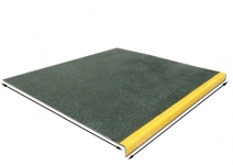 Okładzina spoczników antypoślizgowa SlipGrip, poliestrowa z włóknem szklanym, 800*1200 mm, czarna/żółta, yellow nose